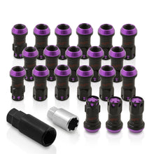 Load image into Gallery viewer, M12 x 1.5 Steel Body Lug Nuts Black Body Purple Cap (20 Piece)
