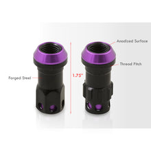 Load image into Gallery viewer, M12 x 1.5 Steel Body Lug Nuts Black Body Purple Cap (20 Piece)
