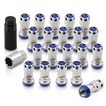 Load image into Gallery viewer, M12 x 1.5 Steel Body Lug Nuts Chrome Body Blue Cap (20 Piece)
