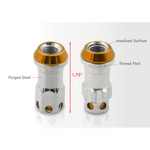 Load image into Gallery viewer, M12 x 1.5 Steel Body Lug Nuts Chrome Body Gold Cap (20 Piece)
