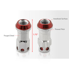 Load image into Gallery viewer, M12 x 1.5 Steel Body Lug Nuts Chrome Body Red Cap (20 Piece)
