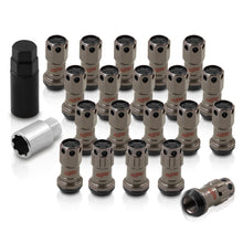 Load image into Gallery viewer, M12 x 1.5 Steel Body Lug Nuts Gunmetal Body Black Cap (20 Piece)
