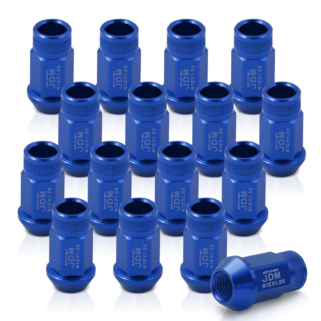 JDM Sport M12 X 1.25 Aluminum Open Lug Nuts Blue (16 Piece)