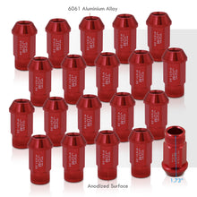 Load image into Gallery viewer, JDM Sport M12 X 1.25 Aluminum Open Lug Nuts Red (20 Piece)
