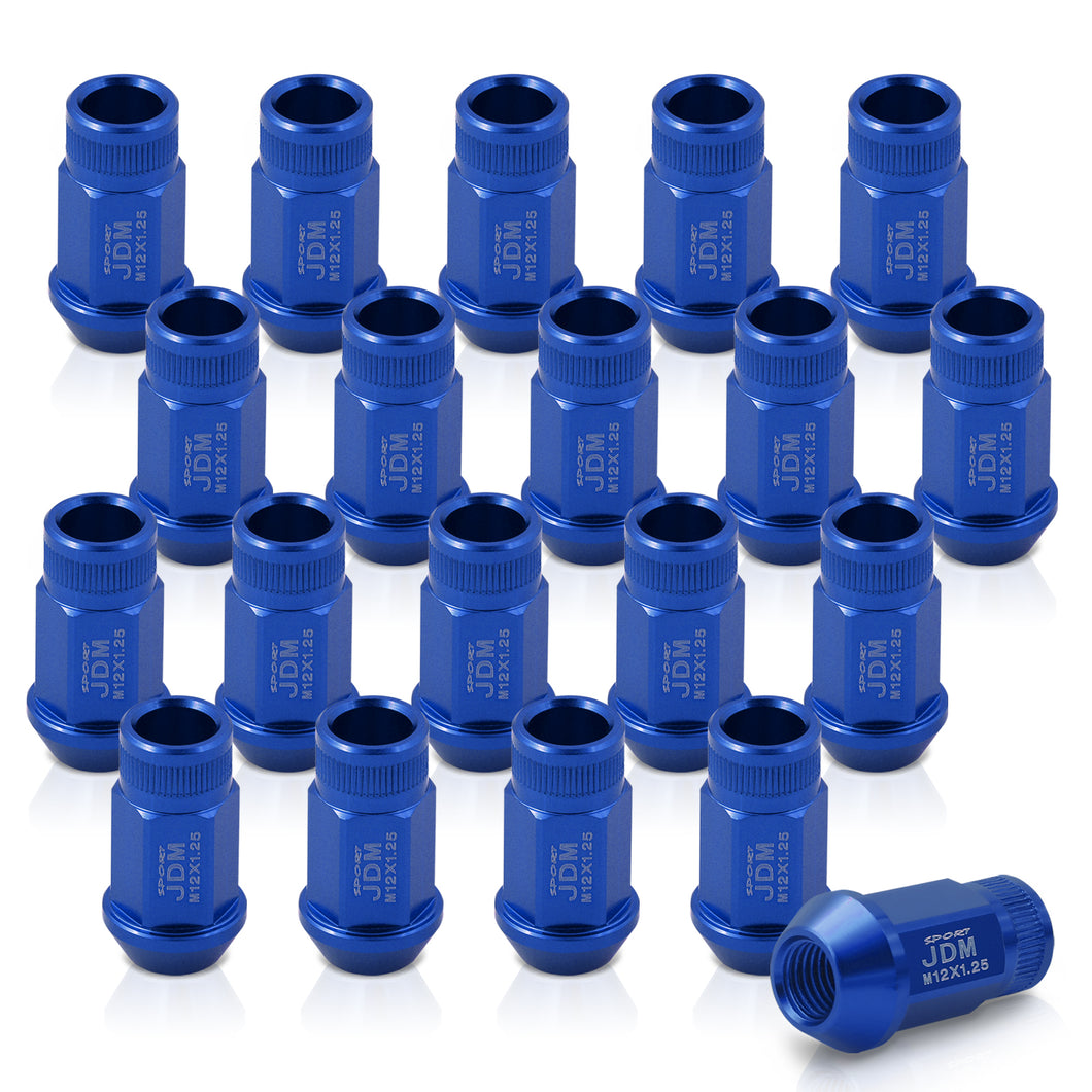 JDM Sport M12 X 1.25 Aluminum Open Lug Nuts Blue (20 Piece)