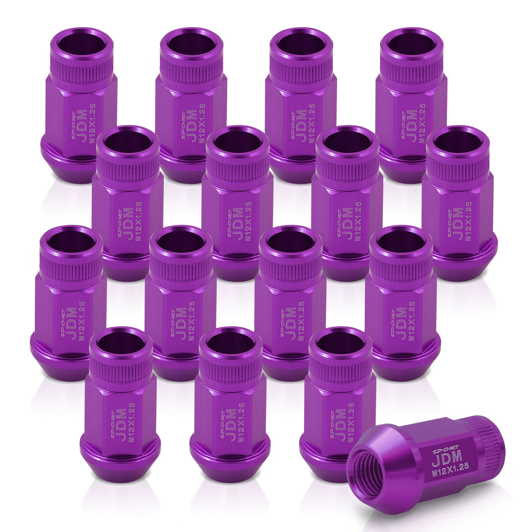 JDM Sport M12 X 1.25 Aluminum Open Lug Nuts Purple (16 Piece)