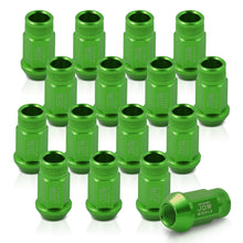 Load image into Gallery viewer, JDM Sport M12 X 1.5 Aluminum Open Lug Nuts Green (16 Piece)
