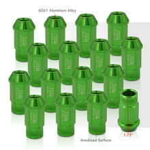 Load image into Gallery viewer, JDM Sport M12 X 1.5 Aluminum Open Lug Nuts Green (16 Piece)
