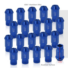 Load image into Gallery viewer, JDM Sport M12 X 1.5 Aluminum Open Lug Nuts Blue (20 Piece)
