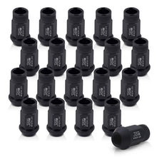 Load image into Gallery viewer, JDM Sport M12 X 1.25 Aluminum Open Lug Nuts Matte Black (20 Piece)
