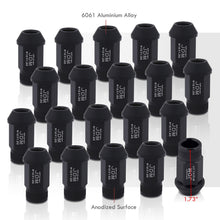 Load image into Gallery viewer, JDM Sport M12 X 1.25 Aluminum Open Lug Nuts Matte Black (20 Piece)
