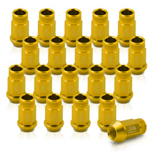 Load image into Gallery viewer, JDM Sport M12 X 1.5 Aluminum Open Lug Nuts Gold (20 Piece)
