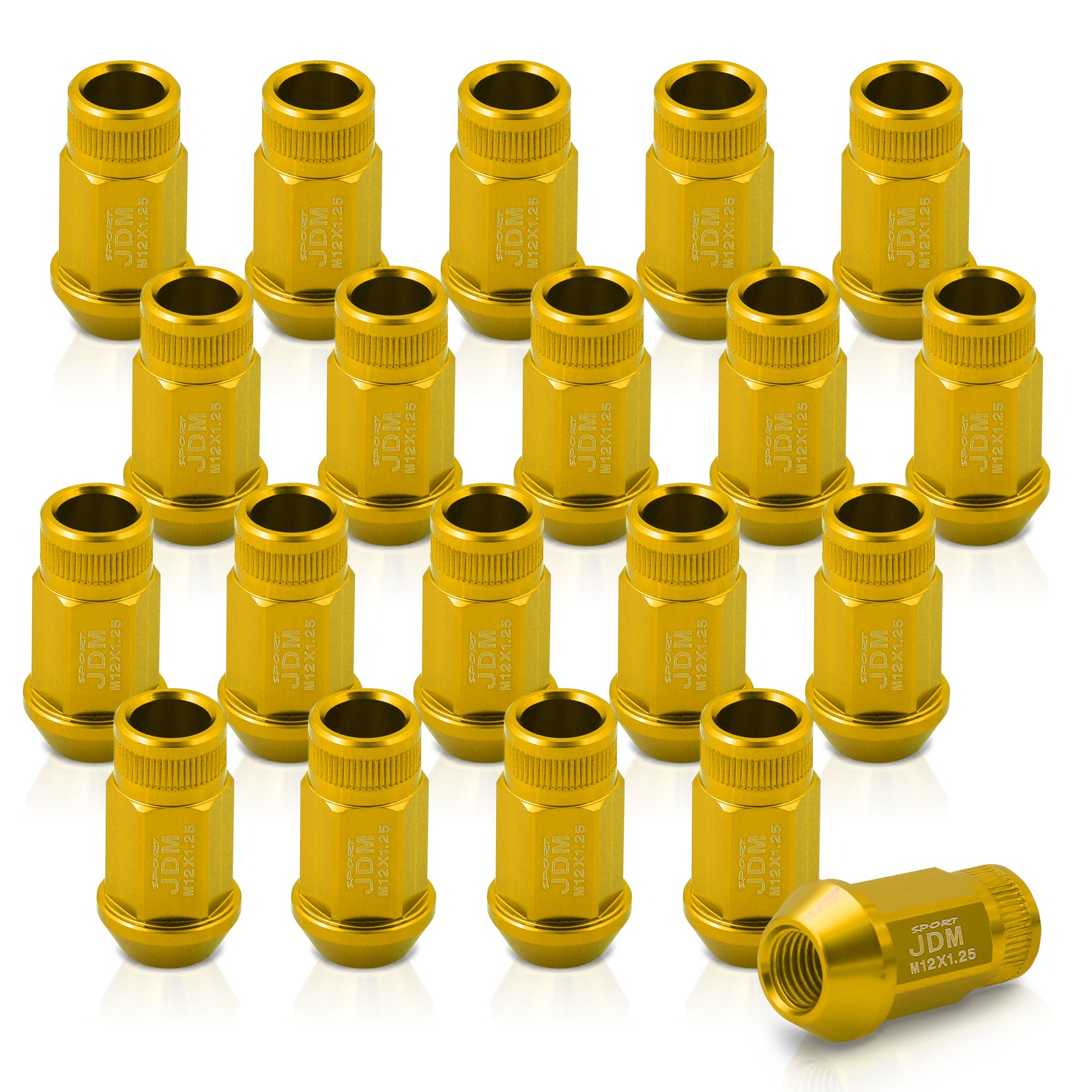 JDM Sport M12 X 1.25 Aluminum Open Lug Nuts Gold (20 Piece) – AJP ...