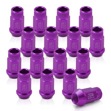 Load image into Gallery viewer, JDM Sport M12 X 1.5 Aluminum Open Lug Nuts Purple (16 Piece)
