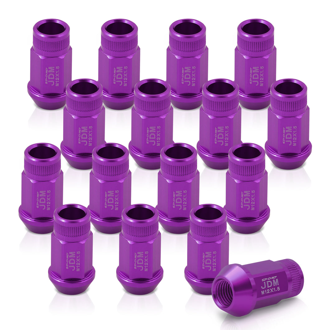 JDM Sport M12 X 1.5 Aluminum Open Lug Nuts Purple (16 Piece)