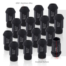 Load image into Gallery viewer, JDM Sport M12 X 1.25 Aluminum Open Lug Nuts Matte Black (16 Piece)
