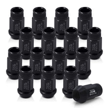 Load image into Gallery viewer, JDM Sport M12 X 1.25 Aluminum Open Lug Nuts Black (16 Piece)
