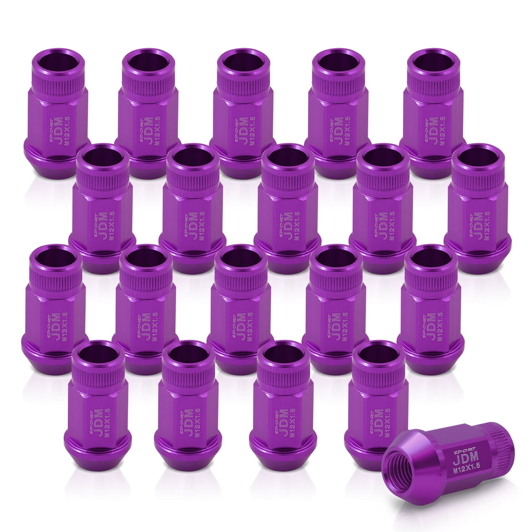 JDM Sport M12 X 1.5 Aluminum Open Lug Nuts Purple (20 Piece)