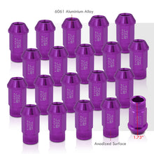 Load image into Gallery viewer, JDM Sport M12 X 1.5 Aluminum Open Lug Nuts Purple (20 Piece)
