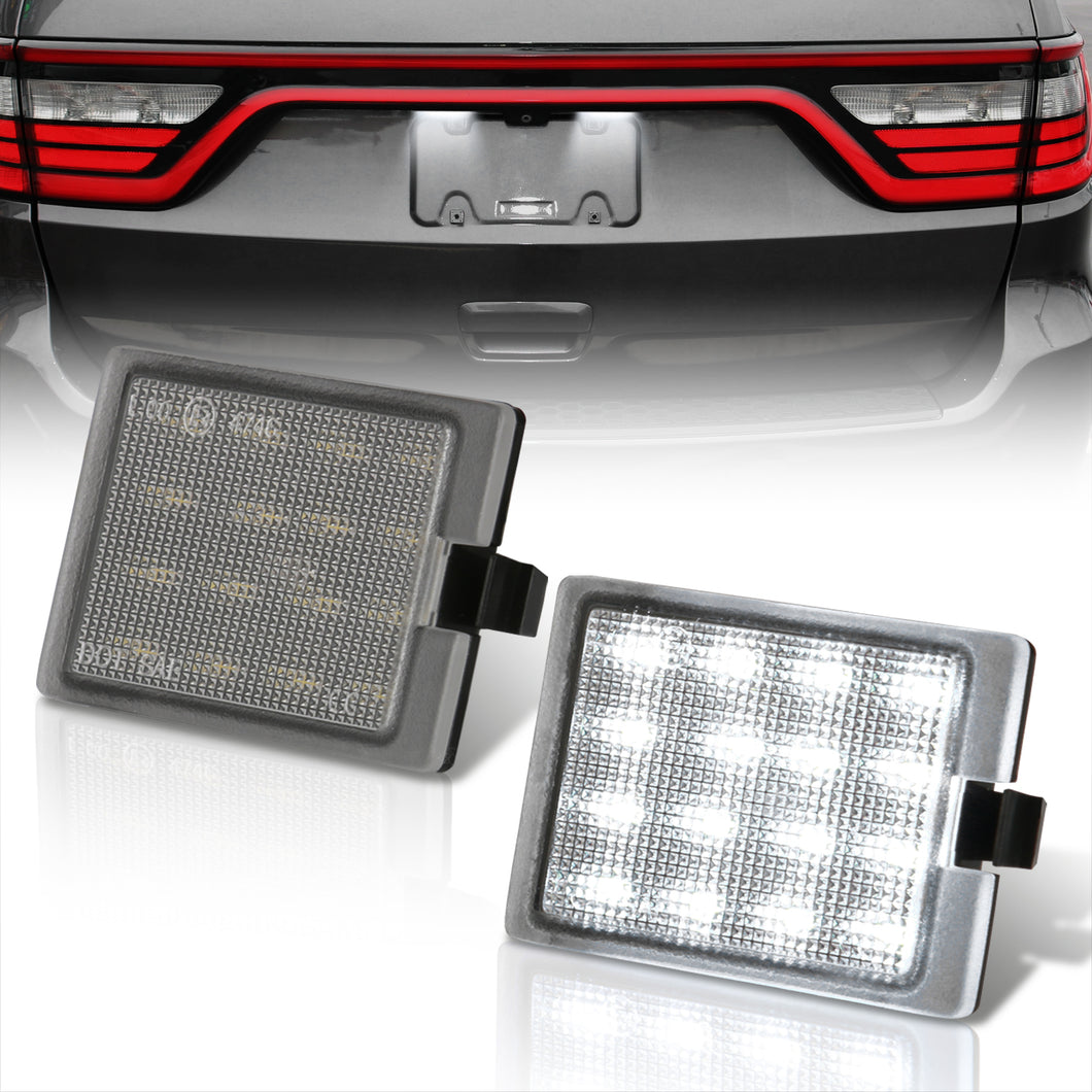 Dodge Durango 2014-2022 White SMD LED License Plate Lights Clear Len