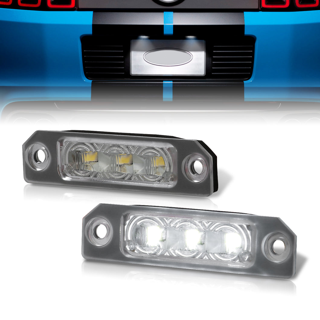 Ford Flex 2009-2015 / Focus 2008-2012 / Fusion 2006-2012 / Mustang 2010-2014 / Taurus 2010-2015 White SMD LED License Plate Lights Clear Len