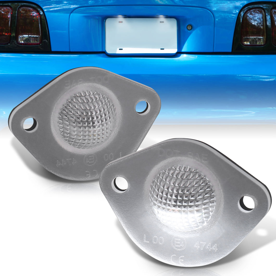 Ford Mustang 1994-2004 White SMD LED License Plate Lights Clear Len