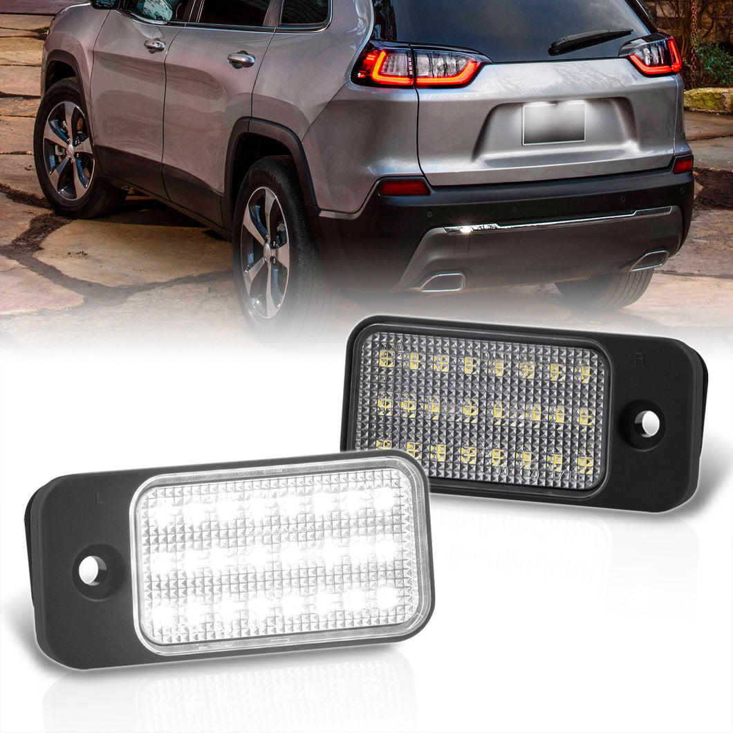 Jeep Cherokee 2019-2022 White SMD LED License Plate Lights Clear Len