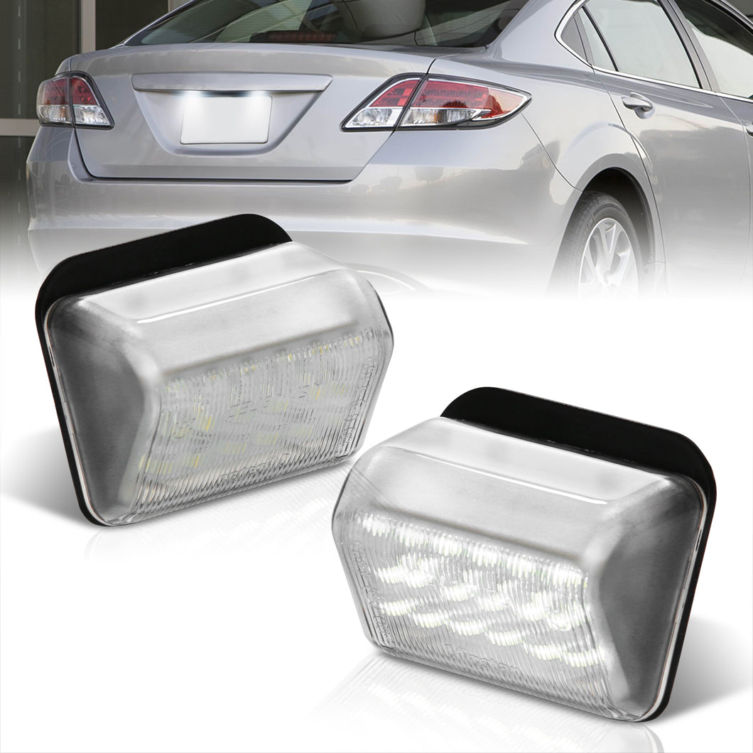 Mazda CX-5 2013-2014 / CX-7 2007-2012 / Mazda6 2003-2008 White SMD LED License Plate Lights Clear Len