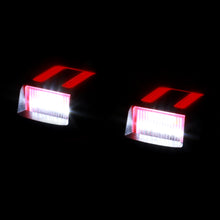 Load image into Gallery viewer, Nissan Titan 2007-2015 / Armada 2008-2015 / Frontier 2007-2021 / Xterra 2007-2015 / Suzuki Equator 2009-2012 White &amp; Red Bar SMD LED License Plate Lights Clear Len

