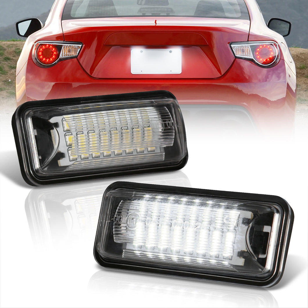 Toyota 86 Scion FR-S 2013-2020 / Subaru BRZ 2013-2020 White SMD LED License Plate Lights Clear Len