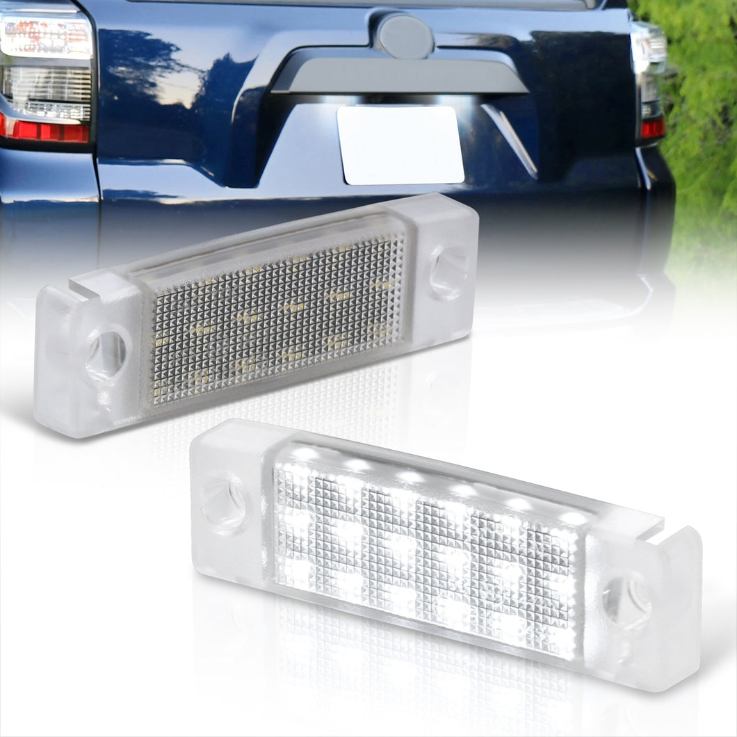 Toyota 4Runner 1996-2022 / Sequoia 2000-2022 White SMD LED License Plate Lights Clear Len