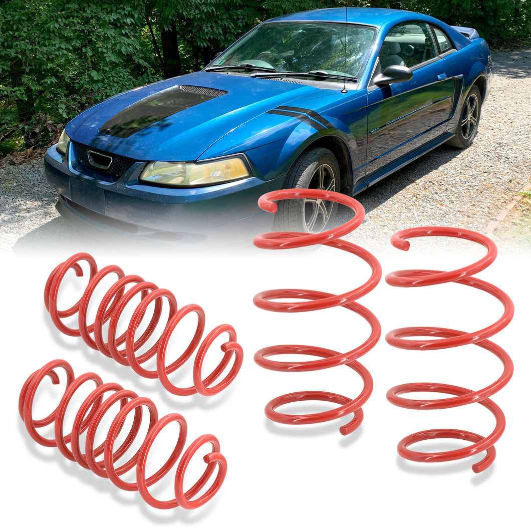 Ford Mustang 1979-2004 (Non Cobra) Lowering Springs Red (Front ~1.5