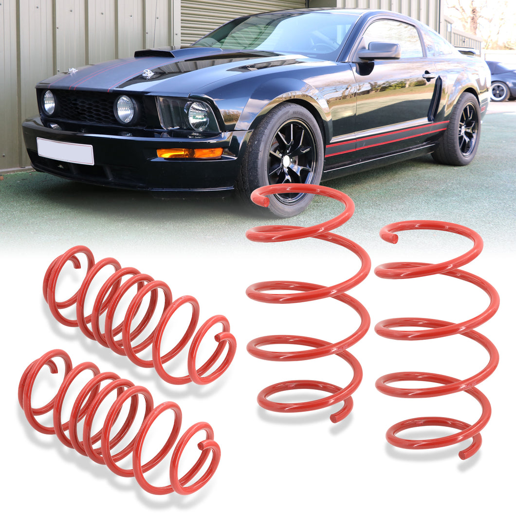 Ford Mustang 2005-2014 Lowering Springs Red (V6 Drop Front ~1.1