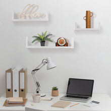 Load image into Gallery viewer, Wall Mounted U-Shaped Floating Shelves 3-Piece White
