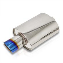 Load image into Gallery viewer, Universal 2.5&quot; Inlet / 4.5&quot; Oval Tip VIP Style Stainless Steel Exhaust Muffler Burnt
