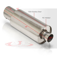 Load image into Gallery viewer, Universal 2.5&quot; Inlet / 4&quot; Slant Tip N1 Style Stainless Steel Exhaust Muffler Chrome
