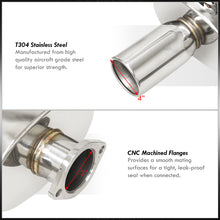 Load image into Gallery viewer, Universal 3&quot; Inlet / 4&quot; Rolled Tip Oval Style Stainless Steel Electric Valve Exhaust Muffler Chrome
