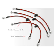 Load image into Gallery viewer, Honda Civic 1996-2000 Stainless Steel Braided Oil Brake Lines Red (Models with Rear Disc Only)
