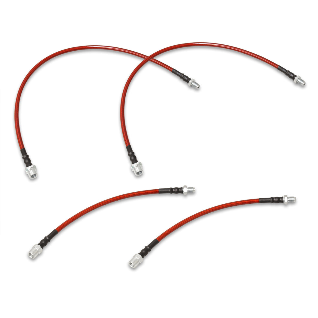 BMW 5 Series E60 E63 E64 2004-2010 Stainless Steel Braided Oil Brake Lines Red