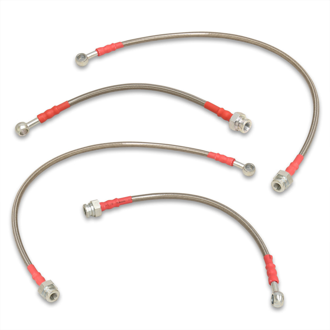 Nissan 240SX S13 1989-1994 Stainless Steel Braided Oil Brake Lines Silver
