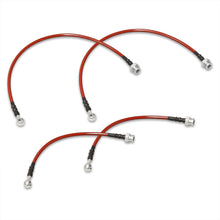 Load image into Gallery viewer, Nissan 240SX S13 1989-1994 Stainless Steel Braided Oil Brake Lines Red
