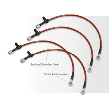 Load image into Gallery viewer, Honda Prelude 1997-2001 Stainless Steel Braided Oil Brake Lines Red
