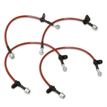 Load image into Gallery viewer, Honda S2000 2000-2005 Stainless Steel Braided Oil Brake Lines Red
