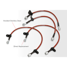 Load image into Gallery viewer, Honda S2000 2000-2005 Stainless Steel Braided Oil Brake Lines Red
