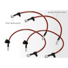 Load image into Gallery viewer, Honda Civic 1992-1995 / Del Sol 1993-1997 / Acura Integra 1994-2001 Stainless Steel Braided Oil Brake Lines Red (Models with Disc Only)
