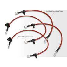 Load image into Gallery viewer, Honda Prelude 1992-1996 Stainless Steel Braided Oil Brake Lines Red
