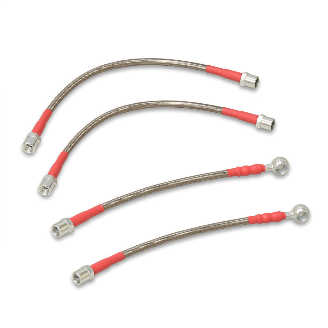 Audi A4 Quattro 2002-2009 / S4 2004-2009 Stainless Steel Braided Oil Brake Lines Silver