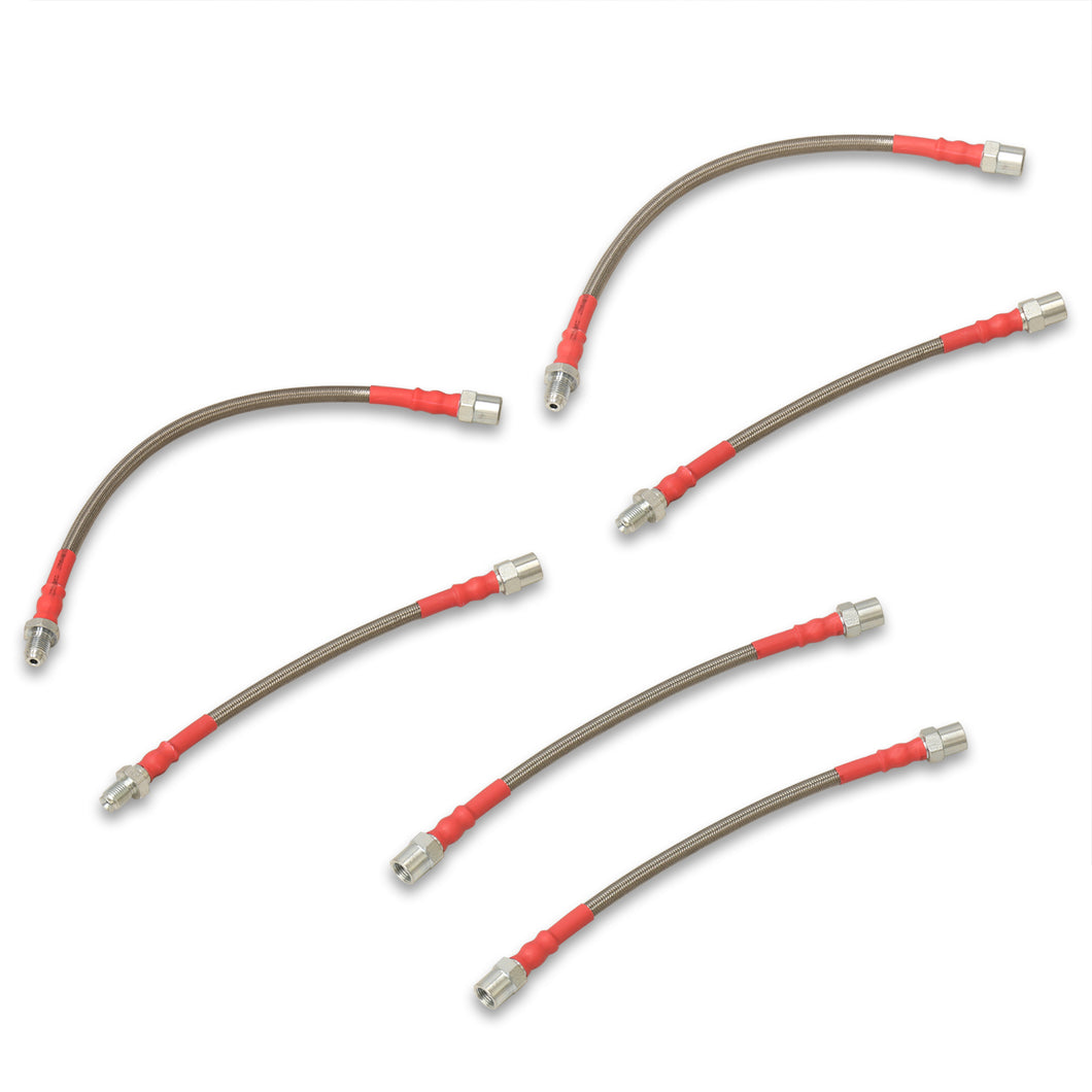 BMW 3 Series E30 1984-1991 Stainless Steel Braided Oil Brake Lines Silver