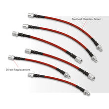 Load image into Gallery viewer, BMW 3 Series E30 1984-1991 Stainless Steel Braided Oil Brake Lines Red
