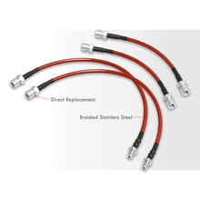 Load image into Gallery viewer, Porsche 944 1982-1989 Stainless Steel Braided Oil Brake Lines Red
